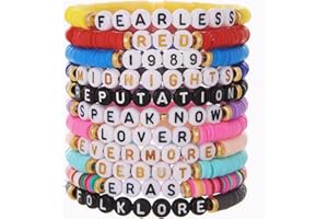 AQEPTOW Music Album Matching Friendship Bracelets for Best Friend,Beaded Colorful Preppy Friend Bracelets for Women,Cute Stretch Bracelets Set Tour Jewelry Concert Merch Gifts for Women Fans