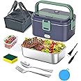 Dosevita 80W Electric Lunch Box for Adults, 1.8 Large Heated Lunch Box, Faster Heating 3 in 1 Lunch Box Warmer Portable for Work/Car/Truck with Spoon & Fork, Carry Bag and 2 Cleaning Sponges