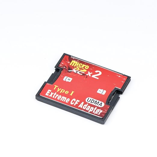 QUMOX Dual Port CF Adapter - Converts 2 Micro SD/TF Cards To Compact Flash Type I