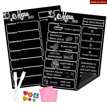 Schwarz Trocken Loschen Menu Magnettafel Fur Kuche Kuhlschrank Mit