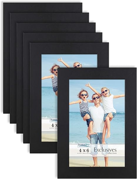 Icona Bay 4x6 Picture Frames (Black 