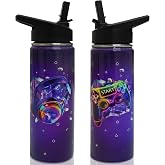 18 oz Gamer Water Bottle with Straw and Lid, Reusable Leakproof Gaming Water Bottle Stainless Steel, Gamer Gifts for Boys, Men