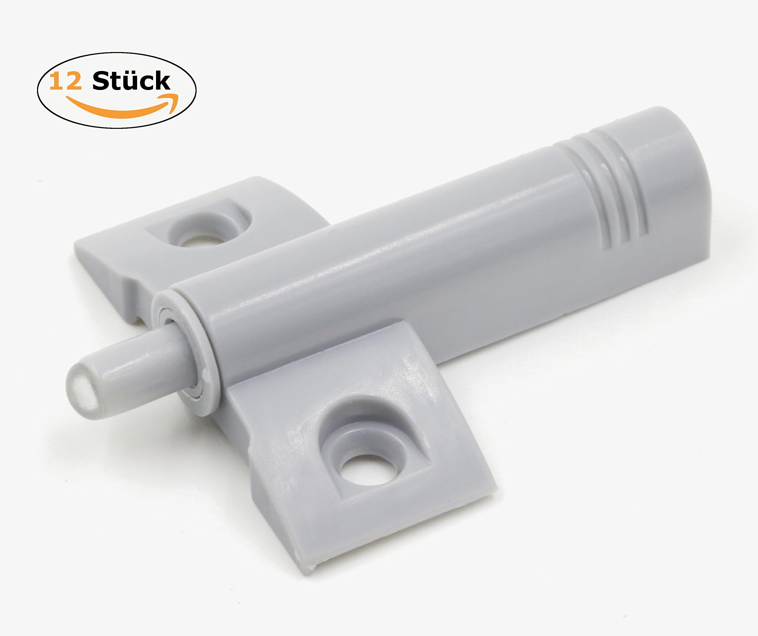 12 Pieces - Stop Damper for retrofitting - Screw-on System | Door Damper with Adapter & TÜV | Door Buffer Gray Hinge Damper with Softclose | Furniture Door Damper for screwing on Bayram®