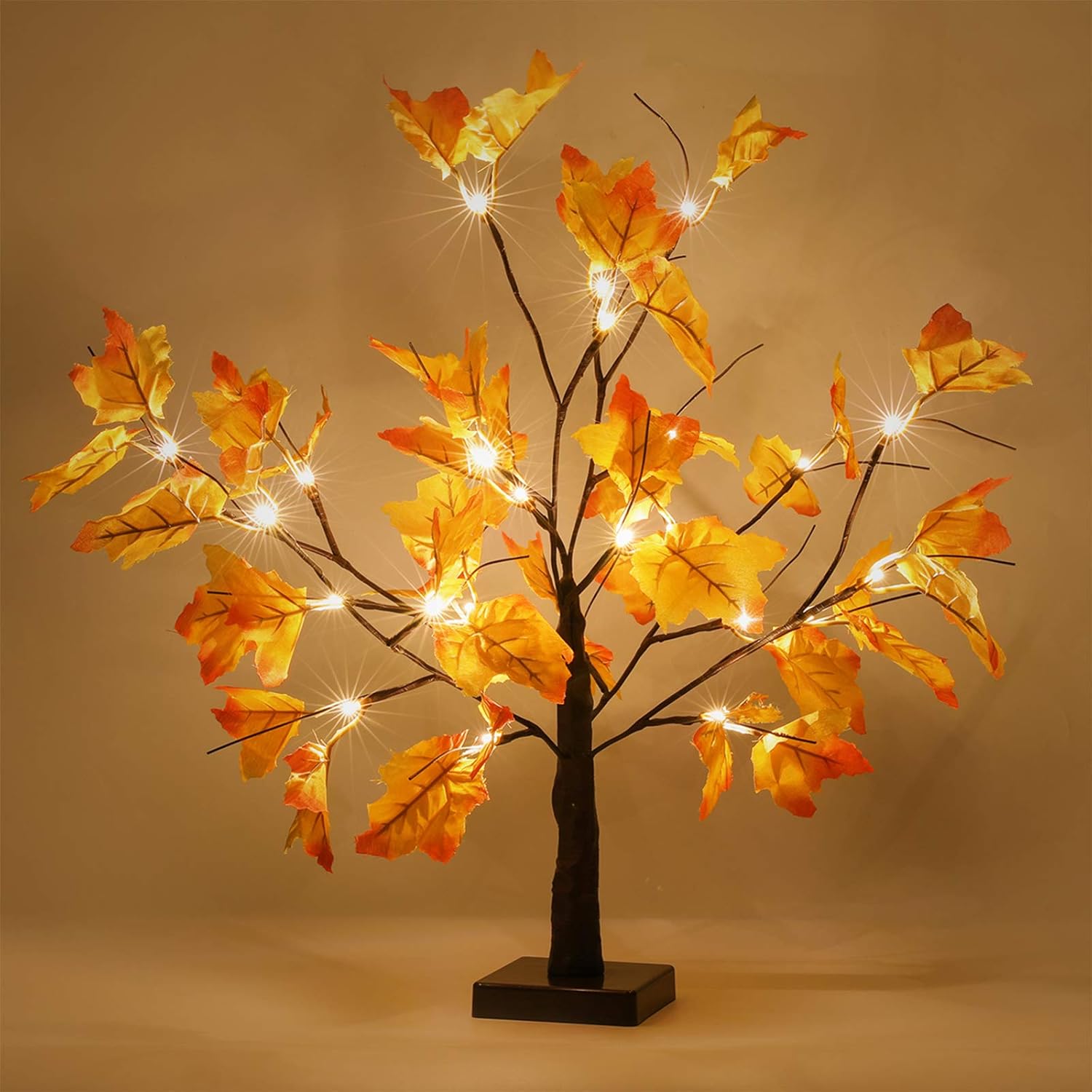 Amazon Com 2 Pack Thanksgiving Decorations Table Lights Thanksgiving Maple Leaves Autumn Tree Decoration 24 24 Led Thanksgiving Gift Battery Powered Fall Decor For Home Indoor Fall Decorations Home Kitchen