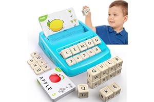 DEGIDEGI Educational Toys Learning Games for Kids 3-8, Matching Letter Spelling Early Math Game for Preschool& Kindergarten Kids Boys and Girls Light Blue