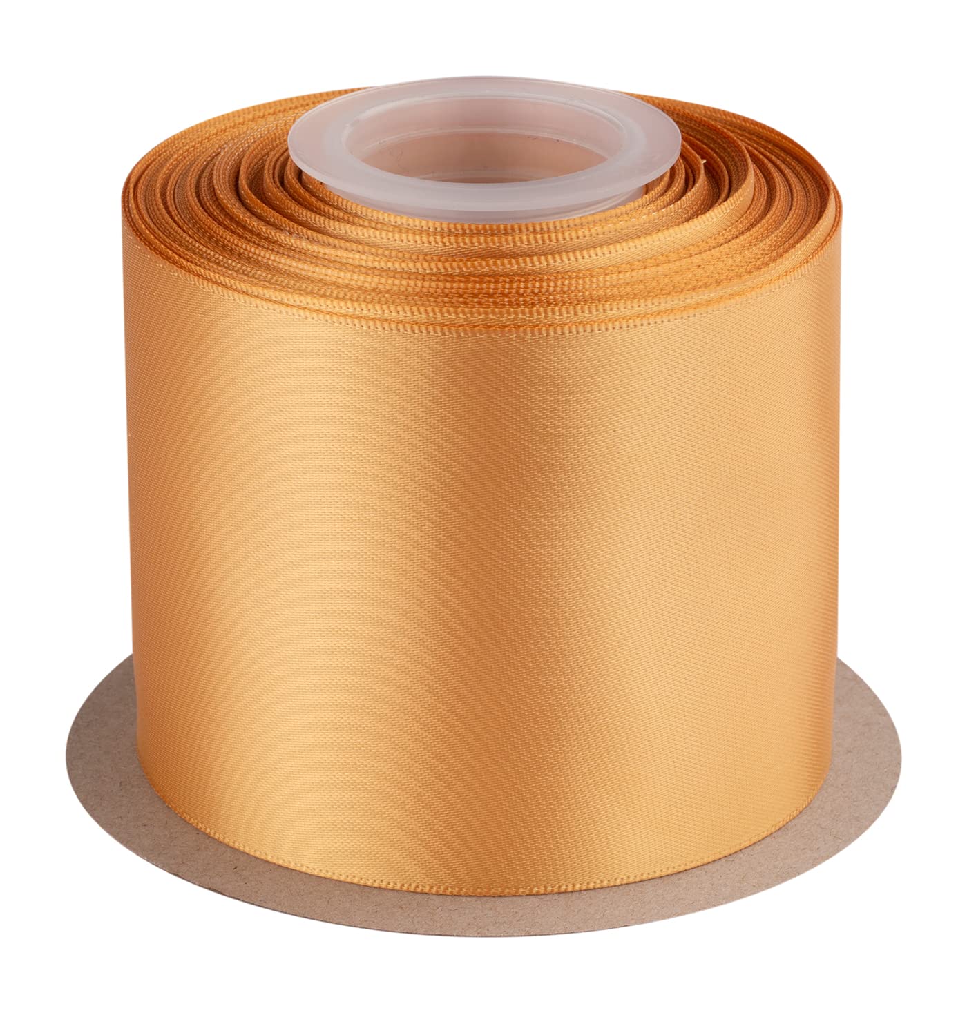 Double Faced Satin Ribbon, 75mm X 22M, Solid Polyester Craft Ribbon, Perfect for Gift Wrapping, Crafts, Wedding Party Ceremony Decoration, Floral Arrangement, Sewing (Old Gold)