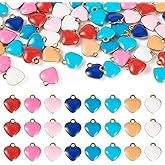 Sparkeads 304 Stainless Steel Enamel Heart Star Moon Cross Charms Bulk Assorted Colorful Smooth Metal Pendant Bracelet Charm Tiny Hanging Dangle Charms for DIY Crafts Bracelet Necklace Earrings Making