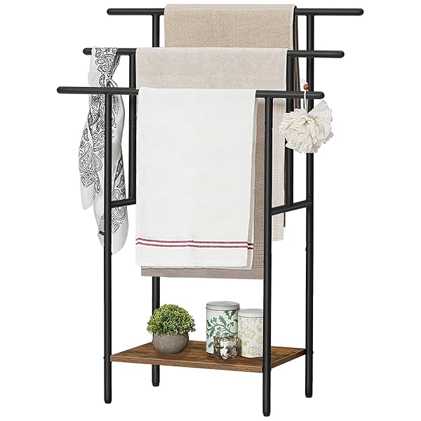 HOOBRO 39.4″ TALL FREESTANDING TOWEL RACK FOR BATHROOM,...