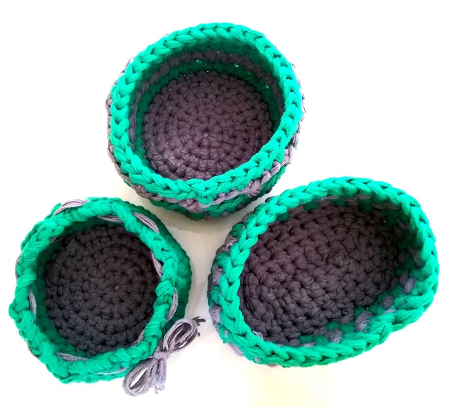 Wunschfresser / 3er Set gehäkelte Körbe/Aufbewahrungskörbe/Baby