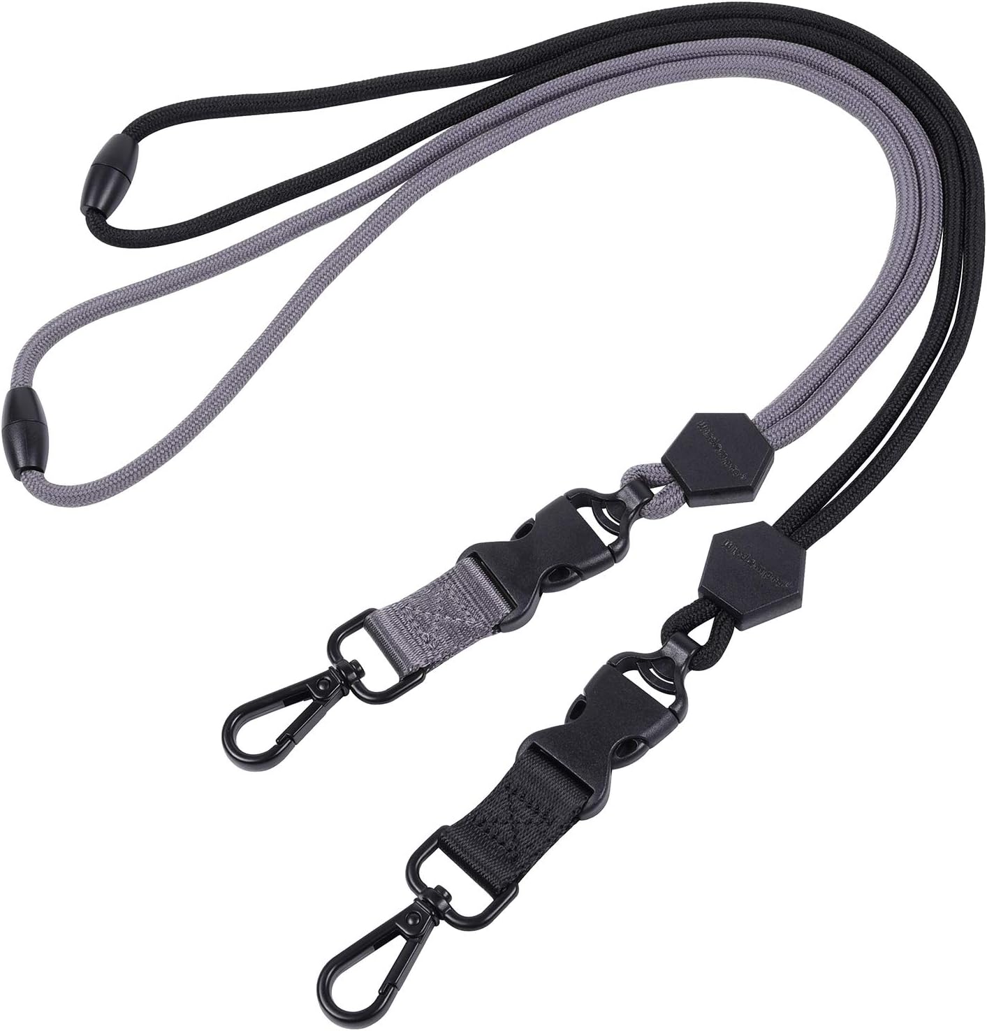 wisdompro 2 Pack of 23 inch Durable Round Cord Adjustable Lanyard with Safety Breakaway Buckle