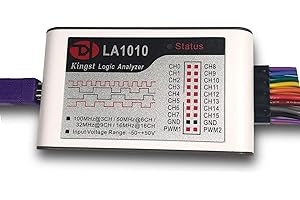 MiiElAOD LA1010 USB Logic Analyzer 100M Max Sample Rate,16 Channels,10B Samples, MCU,ARM,FPGA Debug Tool English Software