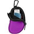 MEDMAX Neoprene Asthma Inhaler Holder, Protective Portable Travel Handy Holster, Lightweight Carrying Case with Carabiner Clip and Mesh Pocket Inside, Inhaler Not Included (Case Only) (Purple)