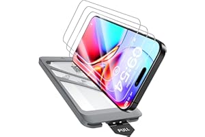 TAURI 3 Pack for iPhone 16 Screen Protector, 3 Pack Tempered Glass Film + 1 Dust Free Easy Installation Tool, [9H+ Hardness] 