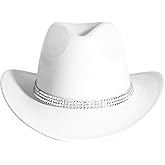 Lisianthus Shiny Rhinestone Cowgirl Hat Glitter Western Party Fedora Cowboy Hat