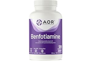AOR Benfotiamine Vitamin B1 80mg 120 Caps 120-Day Supply - Vitamin B Complex Supplement - Vegan, Non-GMO, Gluten-Free - Easy-