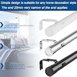 Venwemong Extendable Curtain Pole 84-290 cm Silver with Fittings Set view 4