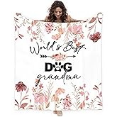 Foyoulame Dog Grandma Gifts Blanket, Dogs Lovers Gifts for Women Blanket Throw, Mothers Day Birthday Gift for Dogs Grandmas Blankets Decor, World's Best Dog Grandma Blankets Bed Throw 50x60 Inches