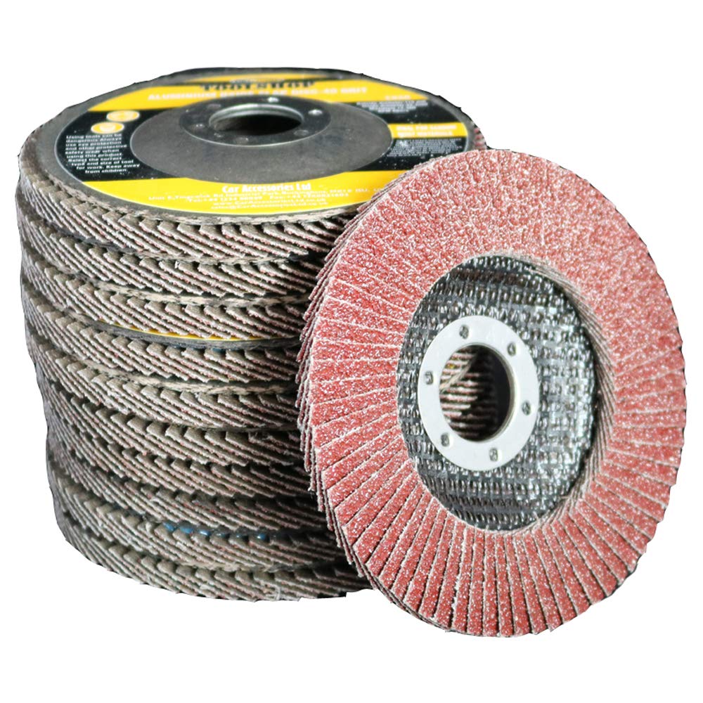 Trade Quality 20 Pack 115mm 4 1/2 inch Sanding Flap Disc 40 Grit