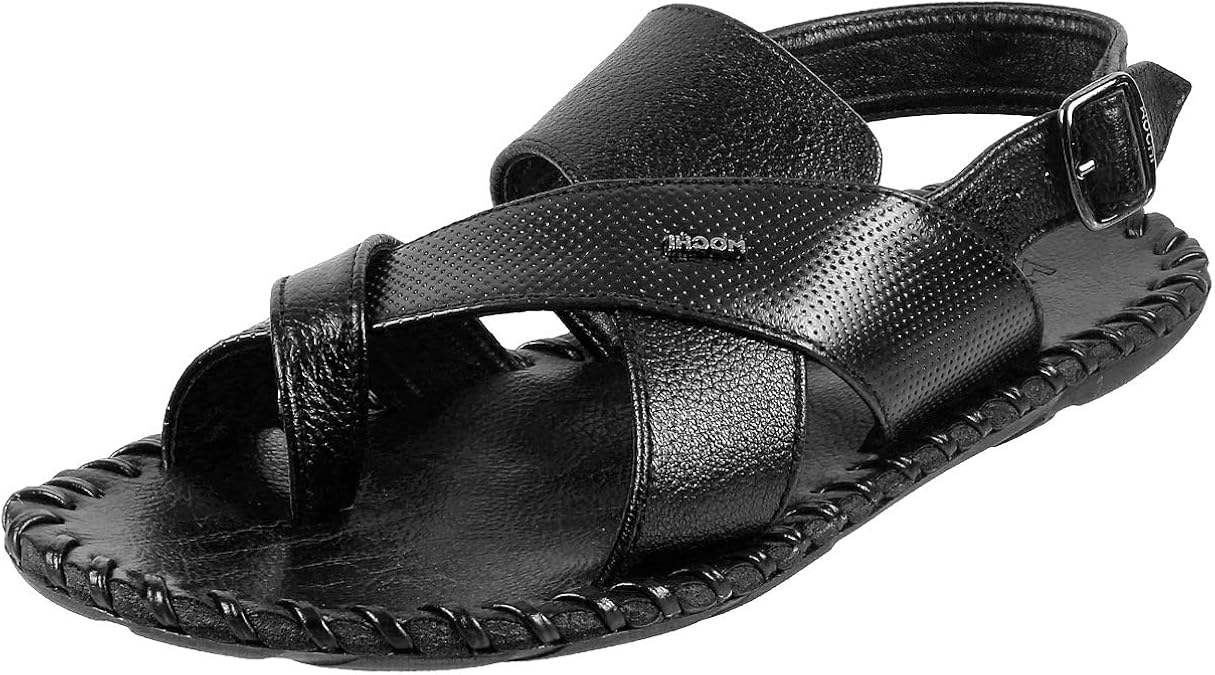 Amazon.com | Mochi Men's Black Leather Outdoor Sandals (18-913) | Sandals