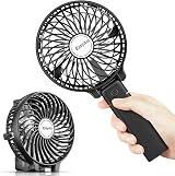 EasyAcc Portable USB Fan 3 Speeds Foldable Rechargeable Battery Black view 1