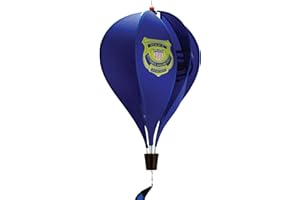 In the Breeze Police Department 6-Panel Hot Air Balloon Wind Spinner (1076)