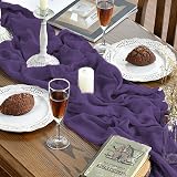 Artoid Mode Boho Purple Gauze Table Runner 300 cm Polyester Kitchen Decor view 5