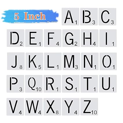 26pcs Scrabble Letters Stencil Reusable Scrabble Letters For Wall Decor Diy Crafts Painting And Family Names 5inch Amazon In Home Kitchen