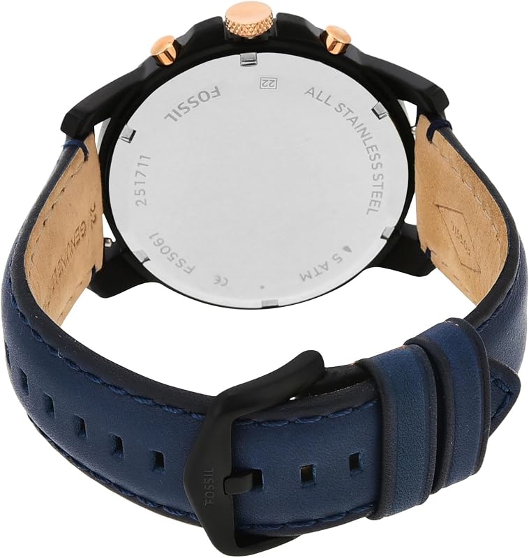 Herren Grant Uhr, Quarz-Chronographenwerk mit Lederarmband