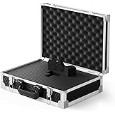 Phenyx Pro Aluminum Alloy Frame Carrying Case with One-layer Pre-Diced Pick and Pluck Foam, Ideal Single/Dual Wireless Mic Systems Transportation (Size Medium 17.1 x 12.6 x 4.1 In)