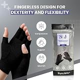 SyeJam Arthritis Gloves Fingerless Black Medium 1 Pair view 2