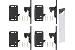 ACIMONE RV Drawer Latches and Catches, 4 Pack RV Cabinet Door Latches and Catches, 10 LBS Pull Force Latch for RV Camper Motor Home Trailor Office Cabinet Drawer, with Mounting Screws and Double-Sided Tape