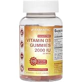 Vitamatic Sugar Free Vitamin D3 2000 IU - 120 Pectin Based Gummies - Great Taste - Healthy Bones, Mood &amp; Immune System Function - Non-GMO - 120 Servings