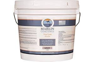 MARLIN COATINGS RV Roof Coating - Premium Acrylic Elastomeric Waterproof Sealant - Designed for Your RV, Camper, Trailer, Commercial Building…(Gray, 1 Gallon)