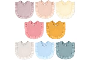 MUSBUY Baby Bibs Muslin Drool Teething Drooling Bibs for Baby Girl Boy Muslin Cotton