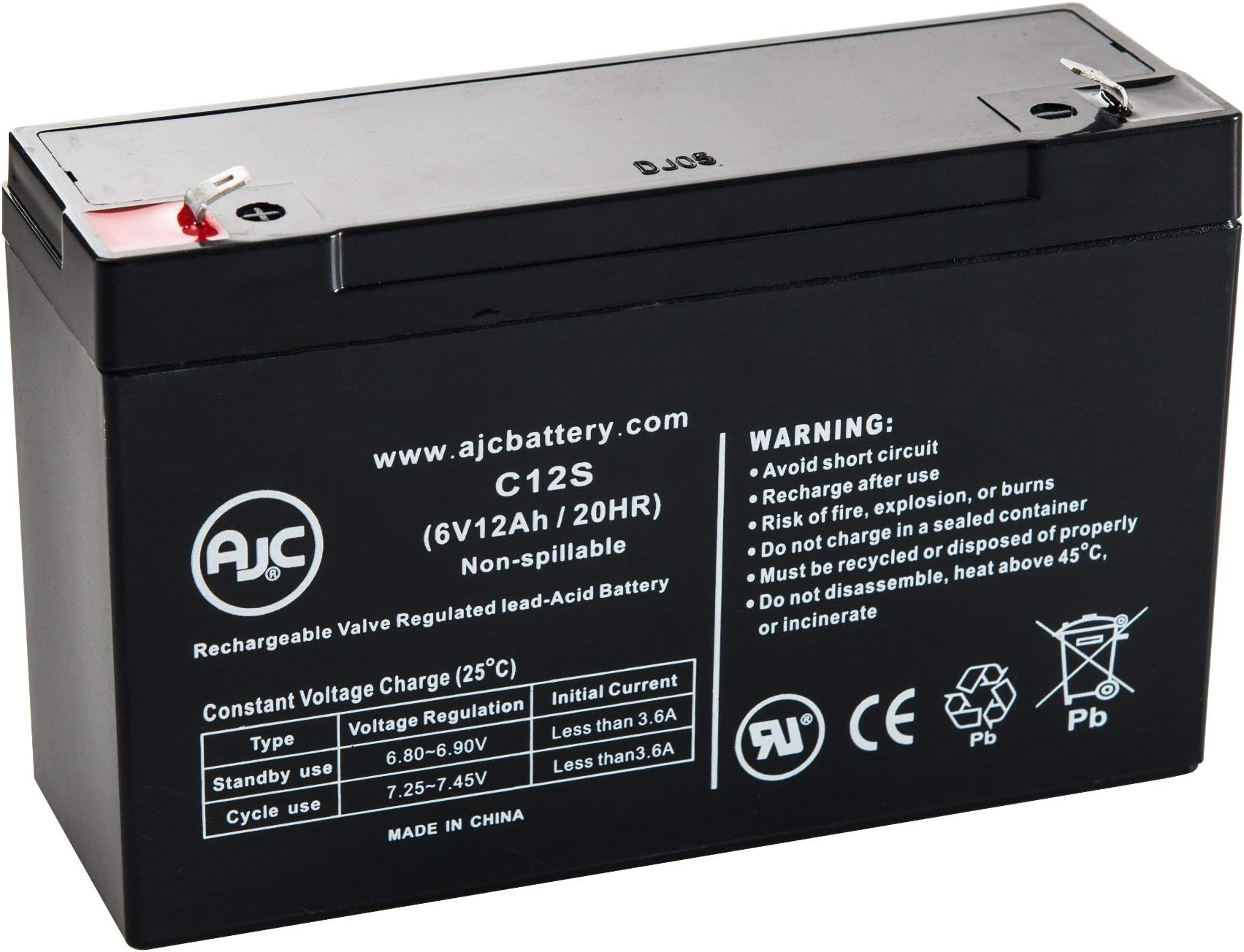 Teledyne S68 6V 12Ah Emergency Light Battery - This is an AJC Brand Replacement