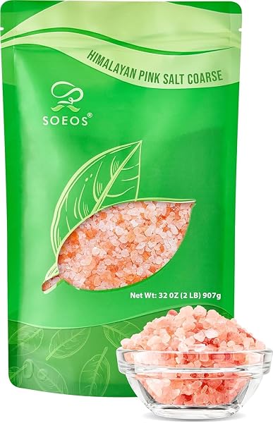 SOEOS HIMALAYAN PINK SALT, COARSE GRAIN, 32 OZ...