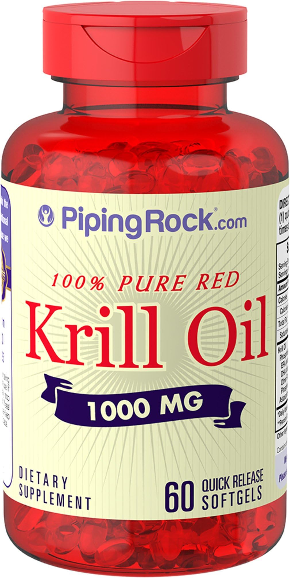 Piping Rock Krill Oil 1000 mg 60 Softgels