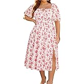 Plus Size Summer Dress 2025 - Milkmaid Sundress Boho Floral Casual Beach Wedding Midi Dresses