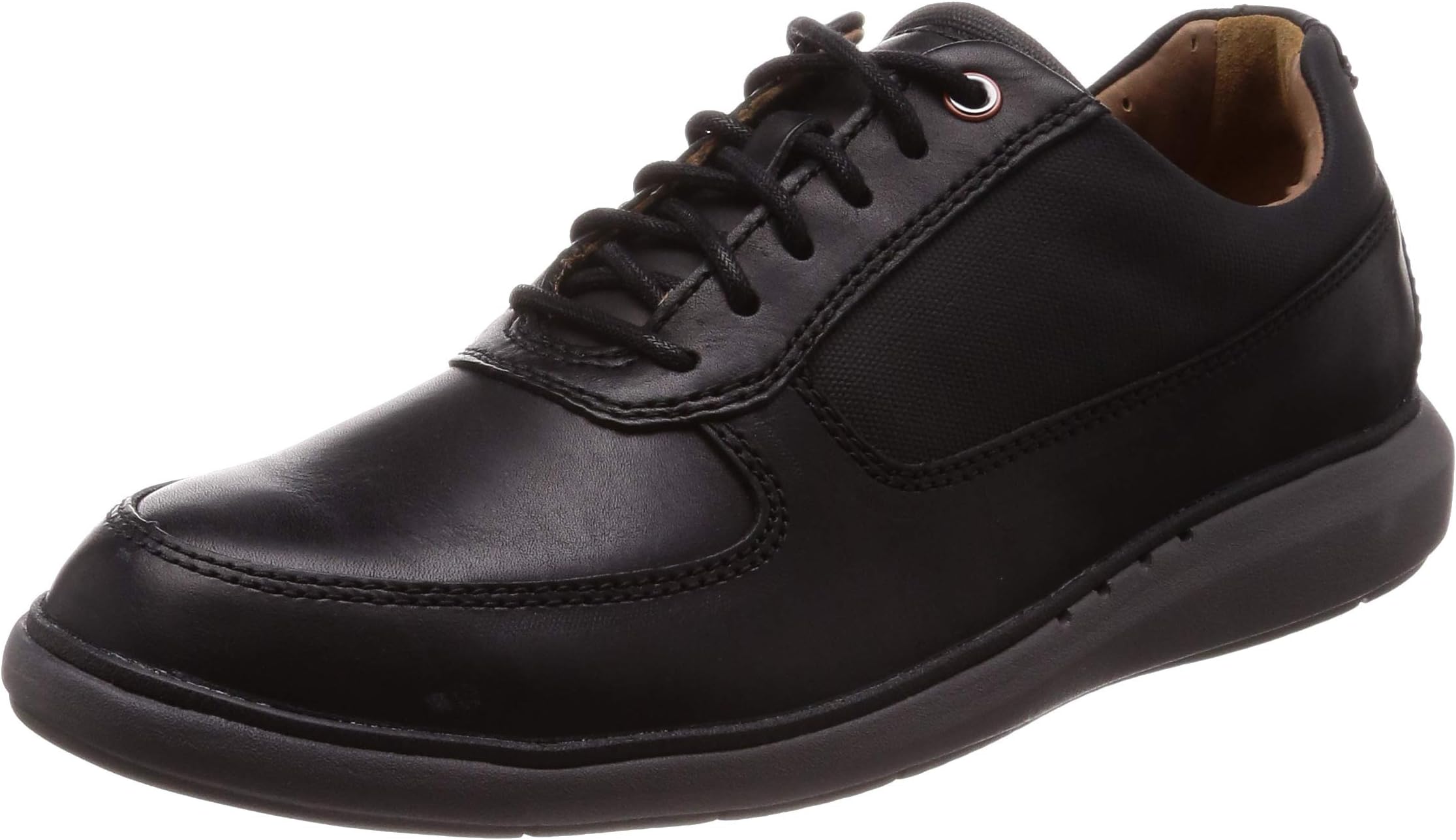 Clarks Men's Un Voyage Lace Black Leather Boat Shoes