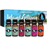 Eternal Essence Oils Island Getaway Set of 6 Premium Fragrance Oils - Includes Barrier Reef, Mountain Meets The Ocean, Beautiful Day, Caribbean Escape, Mermaid, and Honolulu Sun Hype - 10ML
