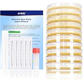 Nutrient Agar Petri Dishes Science Project Kit | Pre-Poured Agar Plates and Cotton Swabs for Science Experiments | Bacteria Science Kit - Sealed Separately (Items of 10)