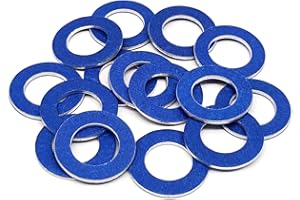VRASLY 15 Pcs Aluminum Oil Drain Plug Gasket - 12mm OEM Oil Drain Plug Washer Gaskets - Compatible/Replacement for Toyota Lexus Scion Crush Washer Seals