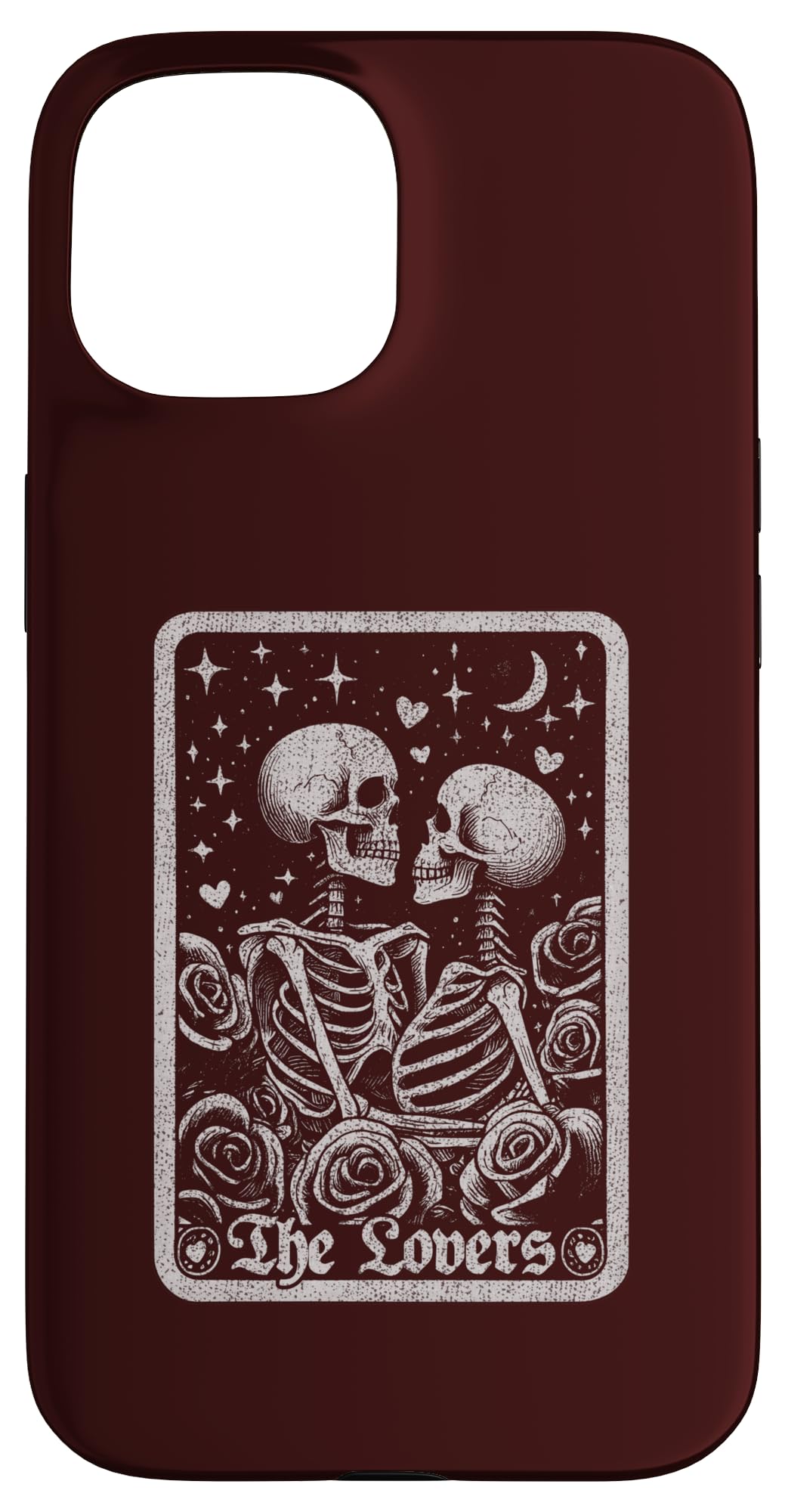 Lover Tarot Card Gothic Distressed Couple Graphic Case for iPhone 15