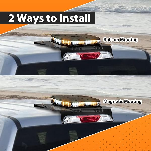 WEISEN NO DRILL STROBE LIGHT BAR CAB MOUNT KIT EMERGENCY LIGHT BAR COMPATIBLE WITH FORD F-150 2015-2024, FIT F-250 F-350 F-450 F-550 2017-2022