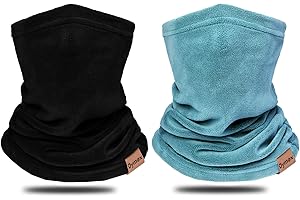 Dymex 2 PCS Kids Neck Warmer Gaiter Winter Fleece Neck Cover Balaclava Windproof Face Cover Mask for Ski Motorcycle