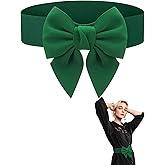 Geyoga Women Bow Belt Elastic Waist Belt Bowknot Stretchy Corset Dress Sash 2.4'' Wide