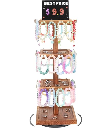 thumbnail image 2 of Suzile 3 Pcs Rotating Jewelry Display Holder 2 Tier And 3 Tier 2 of 13
