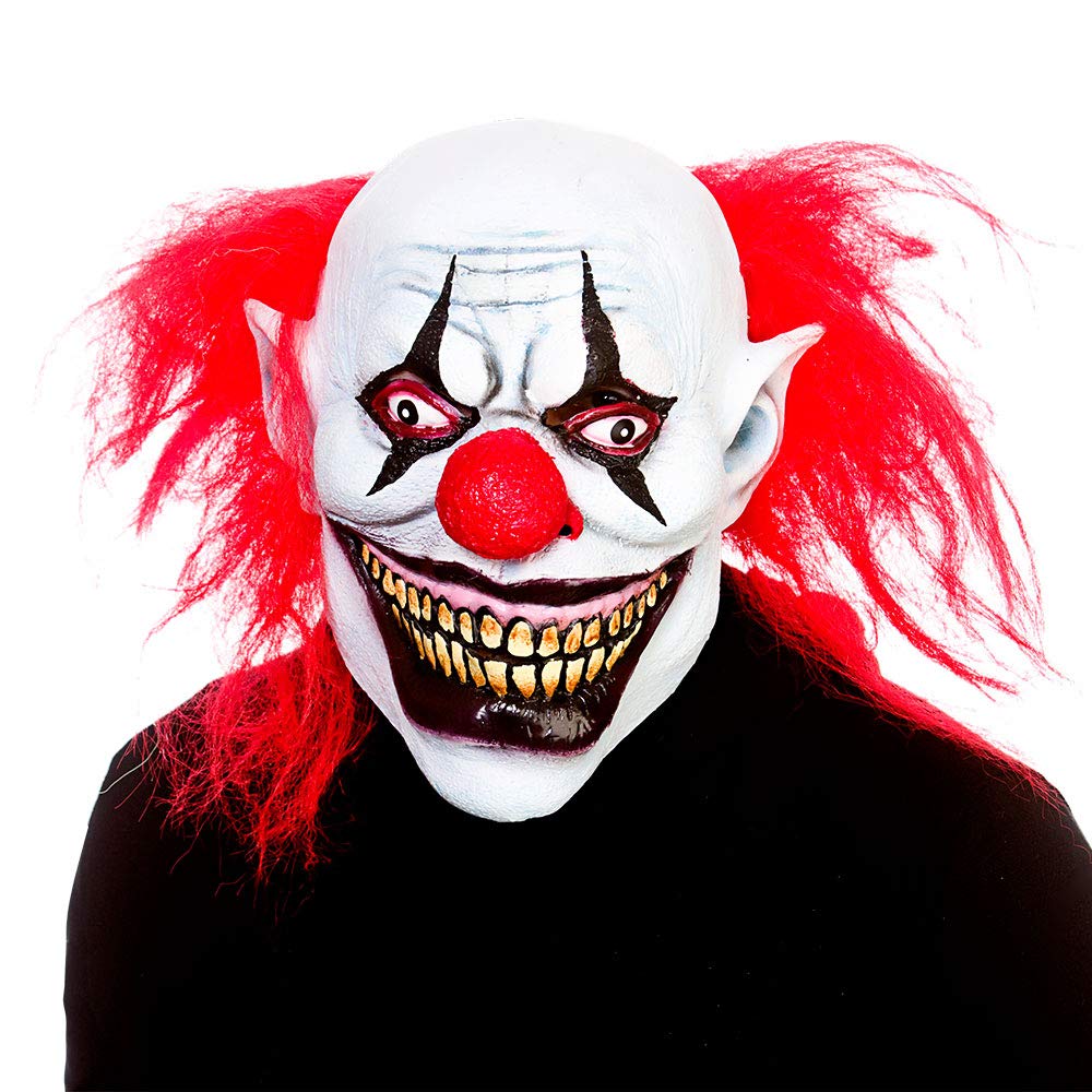 Wicked Costumes Adult Unisex Big Mouth Killer Clown Latex Mask Halloween Fancy Dress Accessory