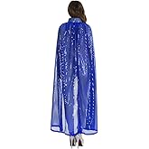 Adult Women Long Maxi Paillette Cosplay Cape Halloween Xmas Party Sequins Cloak
