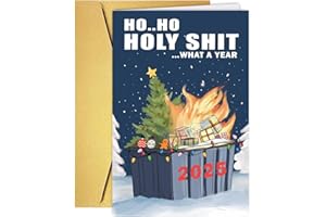 PUGAILA Sarcastic 2025 Christmas Card, Rude Christmas Card for Dad Mom Boyfriend Girlfrend Husband Wife Family Friends, Dumps